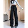 Heavy Industry Hot Diamond Wide Leg Pants for Women's Spring New Casual High Waist Loose Straight Tube Drop Floor Dragging Pants