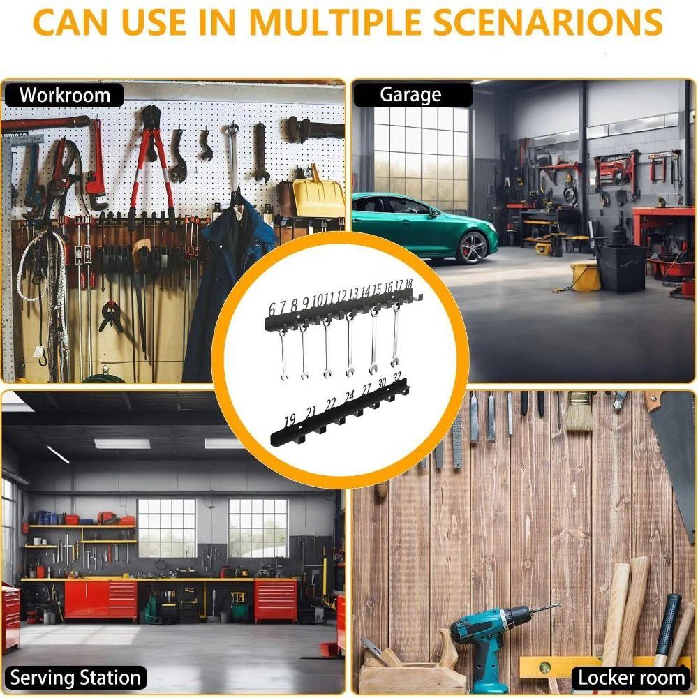 Metal Wrench Sorting Rack Multi-Hole Wrench Storage Rack For Workshop Tool Organization