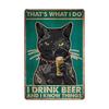 Funny Cat Vintage Metal Sign Plates Decoration House Painting  Living Room Pet Shop Poster Wall Retro Decor Art Plaques 20×30cm