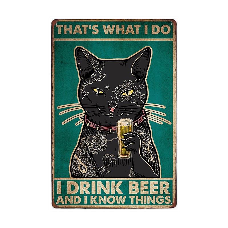 Funny Cat Vintage Metal Sign Plates Decoration House Painting Living Room Pet Shop Poster Wall Retro Decor Art Plaques 20×30cm