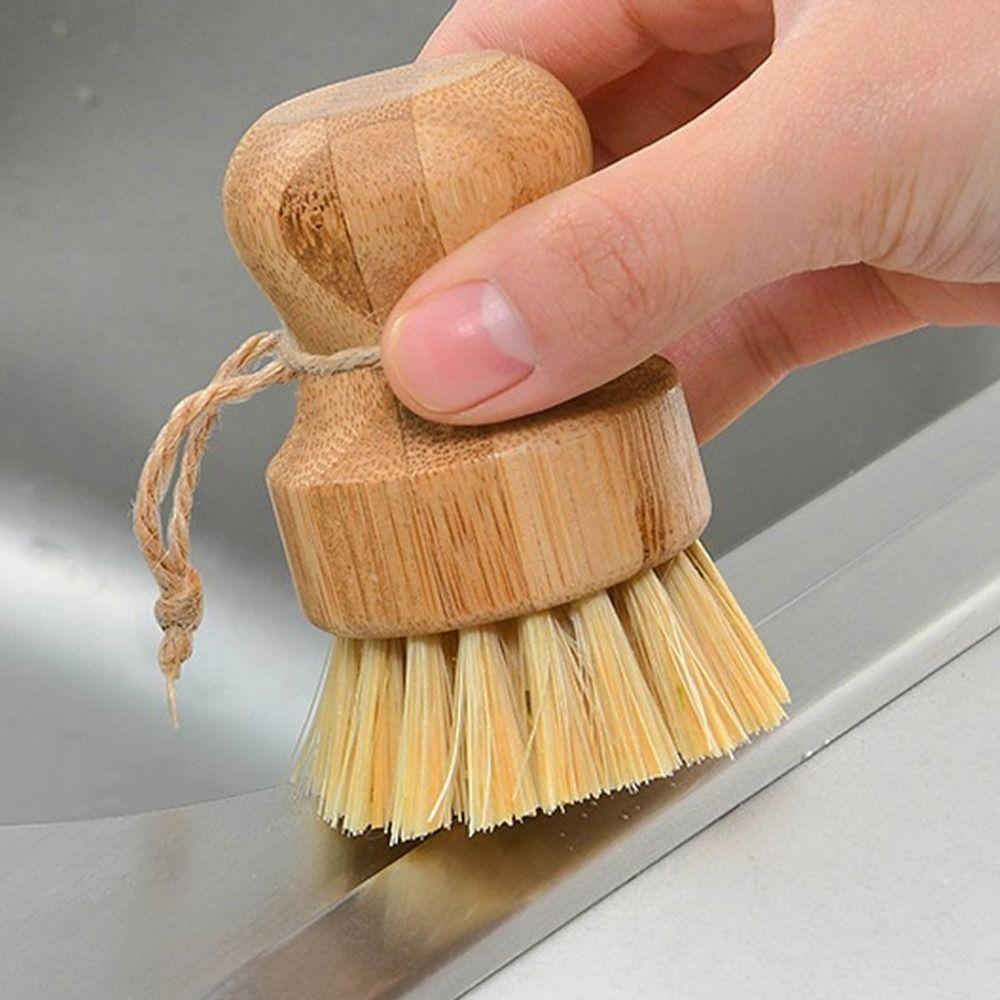 Scrubber Pot Pan Scrubber Palm Pot Brush Bamboo Dish Scrub Brushes Dish Washing Brush Pot Net Brus