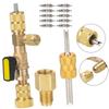 Air Conditioning Valve Core Remover taller Kit Tool Dual Size 1/4 & 5/16 Flare Tool For R410A A/C Disassembly Tool