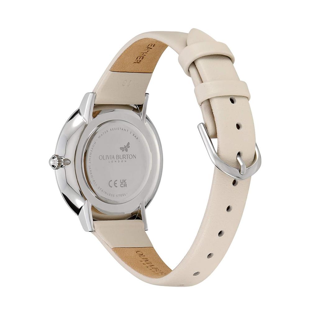 Авторизованный дилер Olivia Burton Watch Ladies ob24000113 Signature 35 мм Floral Bloom Ультратонкий серебристый античный жемчужный кожаный ремешок [OLIVIA BURTON] &