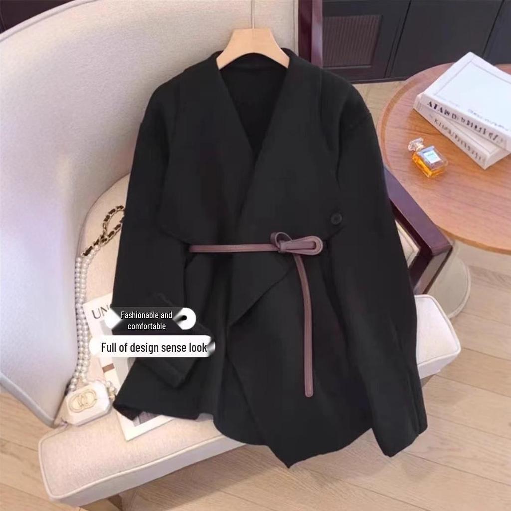 Элегантное европейское и американское пальто-свитер - Женский осенне-зимний трикотаж, свободный крой с приталенным дизайном, универсальный для любого случая