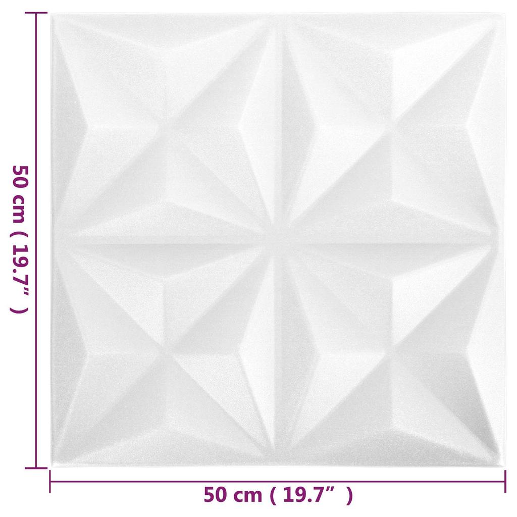 Wall Panels 24 pcs 50 x 50 cm Origami White XPS Foam