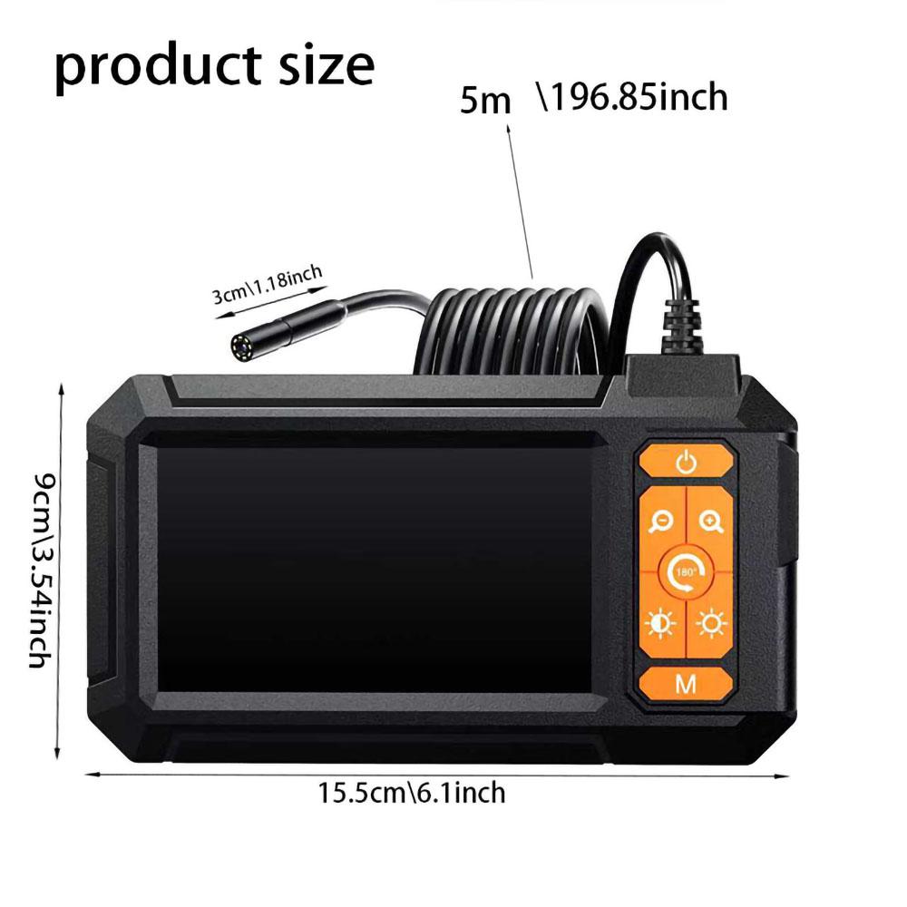 Промышленный эндоскоп Камера 4,3-дюймовый экран HD1080P USB 8-мм объектив 8 светодиодов 2M-10M Для проверки труб автомобиля Камера-борскоп Водонепроницаемая