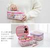 Персонажи Sanrio Hello Kitty Туалетная сумочка Макияж Цветочный Большой Сделано на Площадке Синий Пенал, Пенал, Женский, Принт, Вместимость, Милый, Кисть, Карман, Стильный,