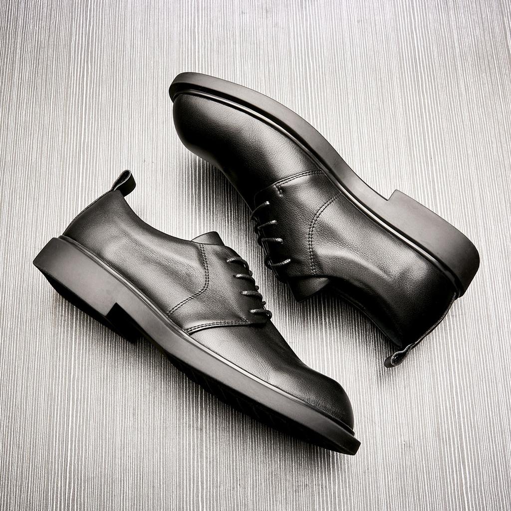 Кожаные туфли мужские из натуральной кожи мягкая подошва шнуровка зеленые туфли модные на низком каблуке с круглым носком деловые туфли формальные повседневные мужские туфли