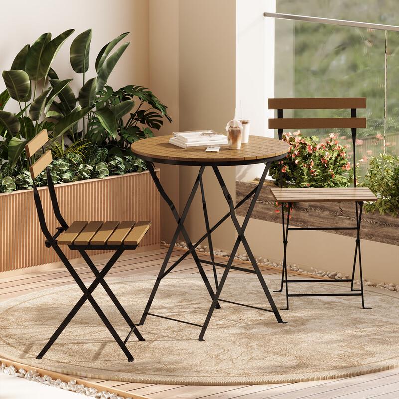 Dunzhu Foldable Iron Art Outdoor Bistro Set