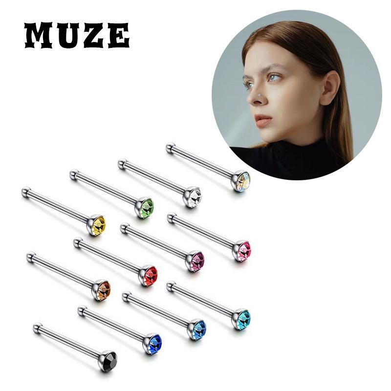 60 шт. 1,8 мм Стальные стразы Пирсинг для носа и хряща уха