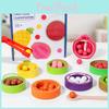 Color Wooden Educational Matching Toy With Fruit Bead Clips For Early Learning