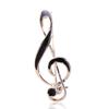 MECHOSEN PEARL Popular Musical Note Treble Clef Formal Brooch Pin Brass 18K Gold Plated For Ceremonies Simple Plain Gold Music