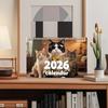 Кошачий календарь на 2026 год 12-месячный подвесной смешной кошачий календарь январь-декабрь 2026 настенный планировщик расписания со спиральным переплетом для офиса школы