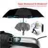 Wind Resistant Folding Automatic Umbrella Rain Women Auto Luxury Big Windproof Umbrellas Rain For Men Black Coating 10K Parasol