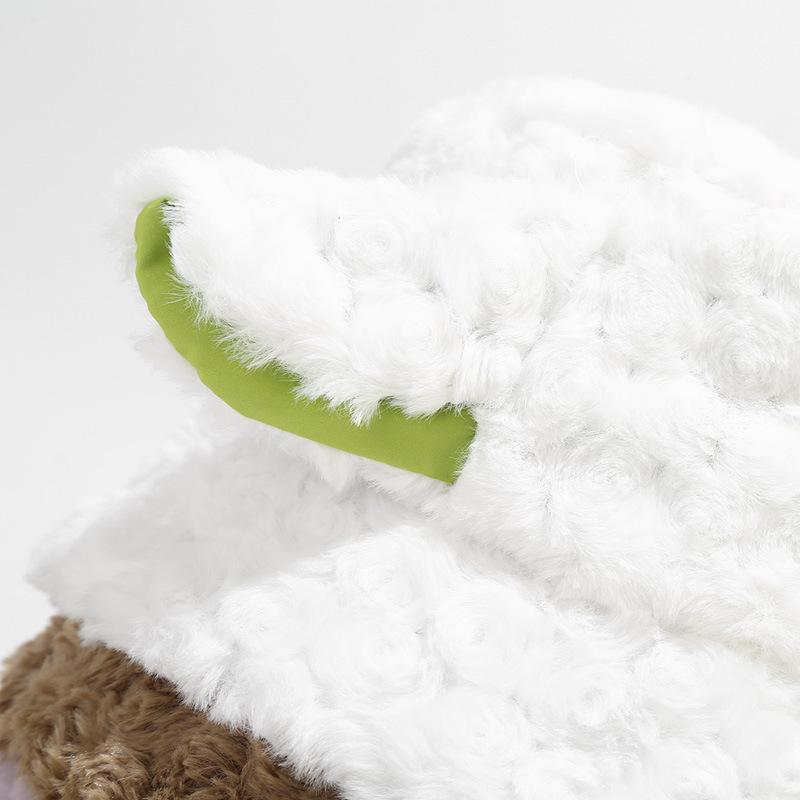 High quality lamb ear hat women autumn and winter thickened warm basin hat Korean version Internet celebrity playful bucket hat