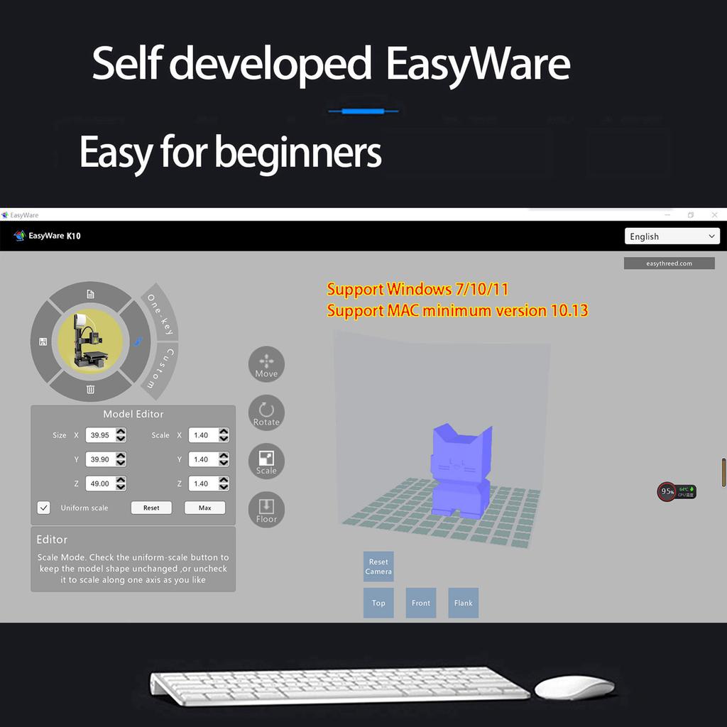 EasyThreed K10 3D принтер Мини настольный печатный станок для детей 100x100x100 мм Размер сборки Съемный