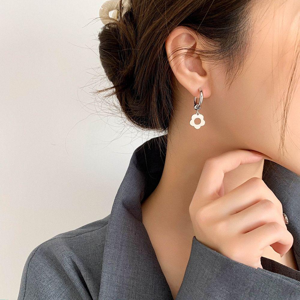 Earrings Metal Geometry Gold Hoop Earrings Female Earrings Korean Style Earrings Flower Earrings
