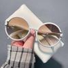 Luxury Brand Designer Round Sunglasses for Women Men Vintage Fashion Sun Glasses Trendy Punk Oversized Big Frame Shades
