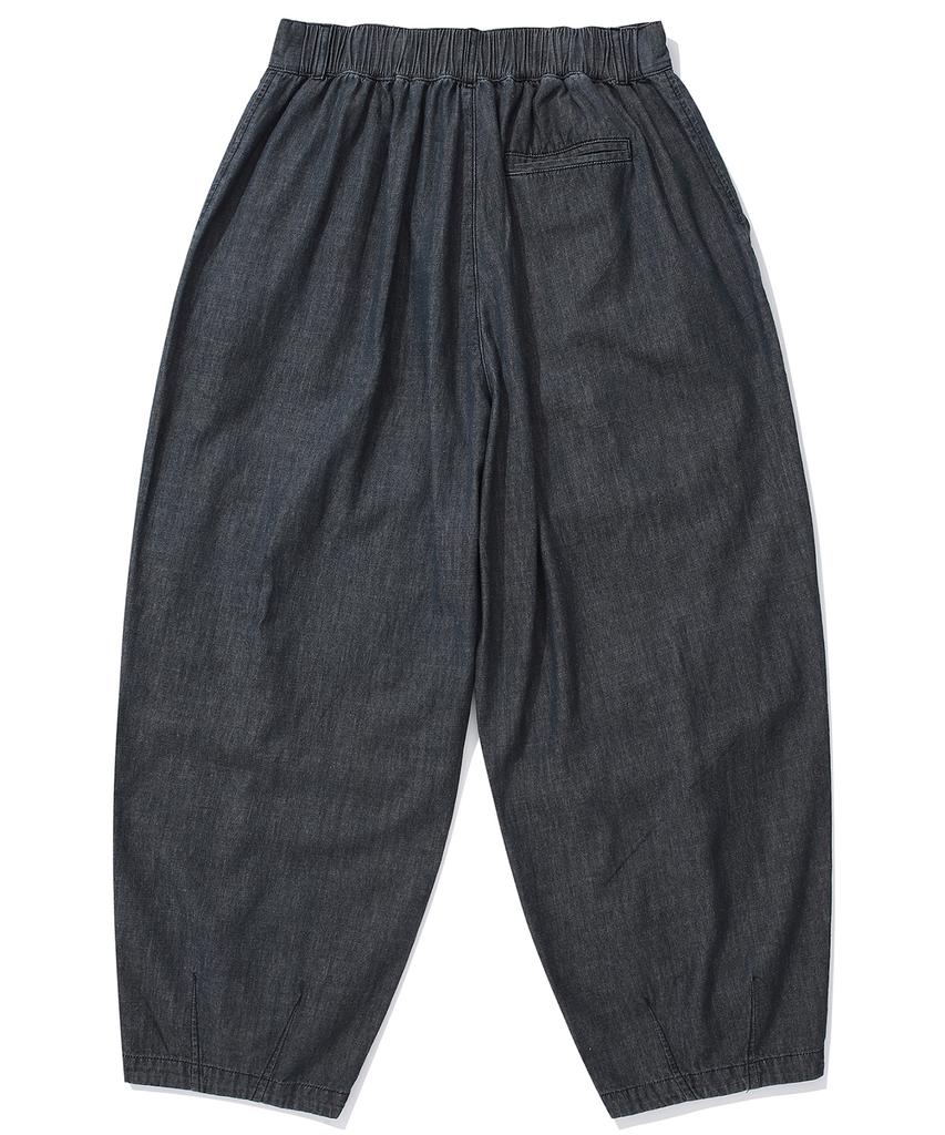 COLUMBIA UNIVERSITY Sl-Label Denim Wide Fit Balloon Pants Black Denim