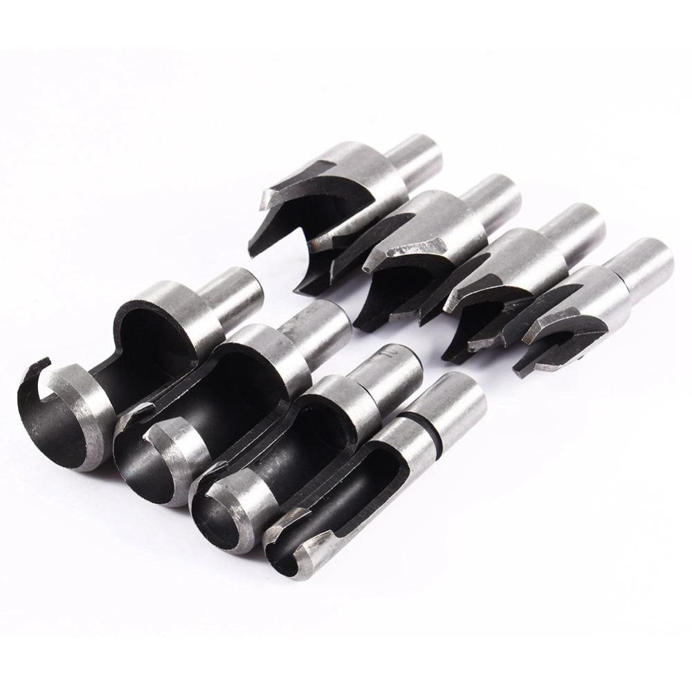 8pcs Straight Wood Plug Cutter High Carbon Steel HSS Drill Bits Chamfer Drill Bits  Woodworking