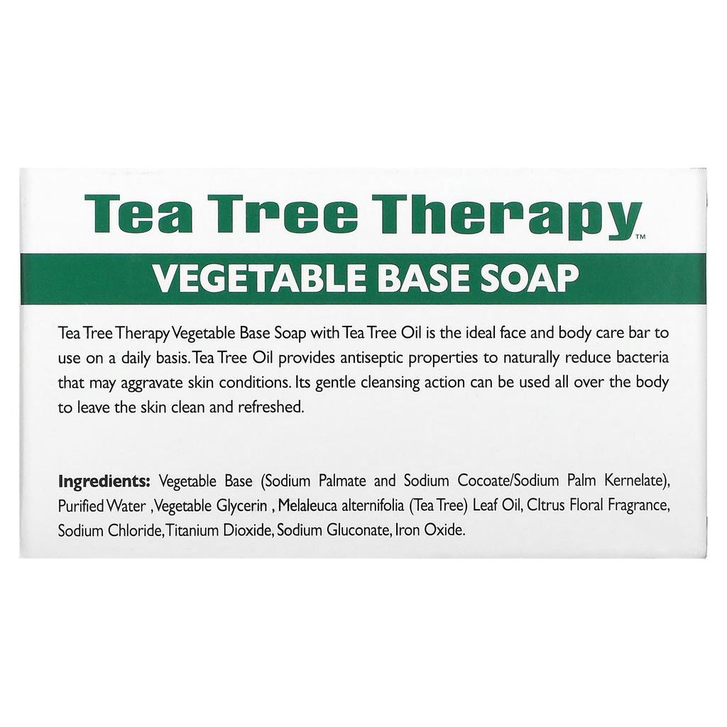 Tea Tree Therapy Vegetable Soap, with Tea Tree Oil, 3.9 Oz (110 G)
