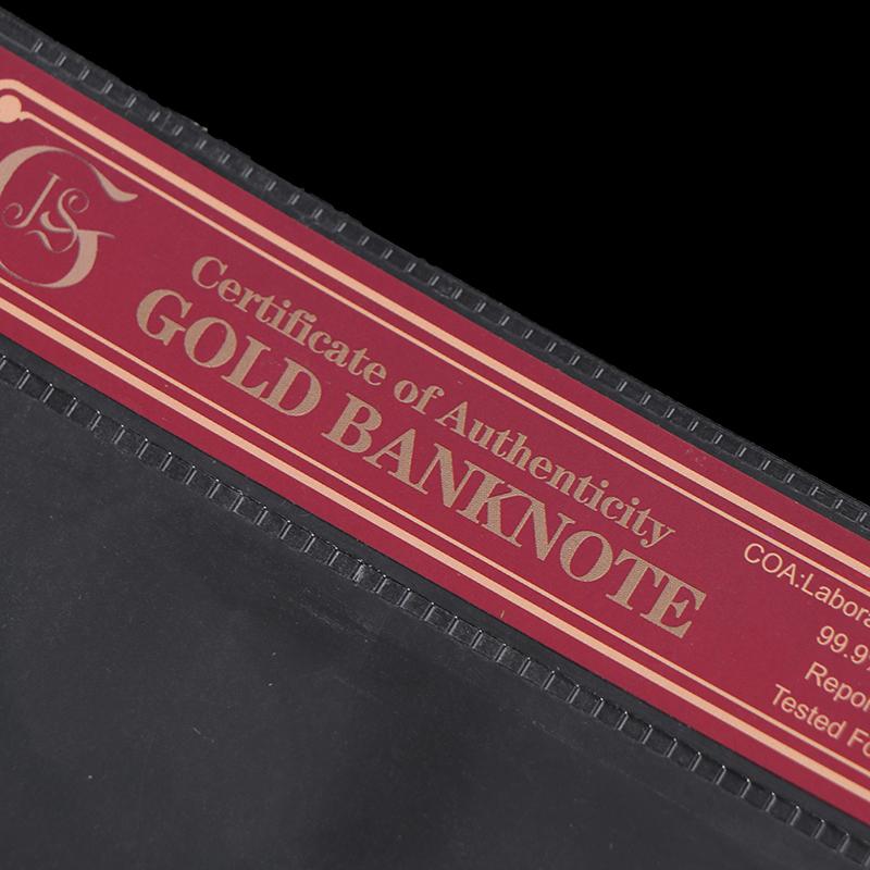 1Pc Coa Normal Gold Banknote New Product Gold Foil Banknote In Pvc Plastic Frame