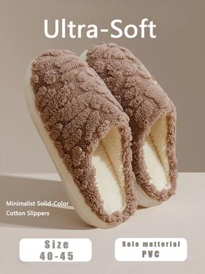 Осенне-зимние теплые хлопковые тапочки на флисовой подкладке для пар, домашние, противоскользящие