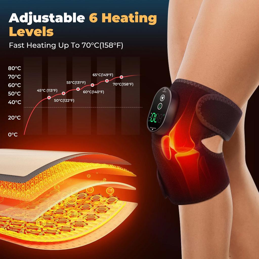 Electric Shoulder Massager Heating Knee Massager for Pain Relief Belt Hot Compress Therapy Elbow Shoulder Knee Massage Warm Wrap