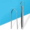 2 Pcs Stainless Steel Tongue Scraper Silver Metal Cleaner Eco-friendly Oral Care Fresh Tool Reusable Breath Brush