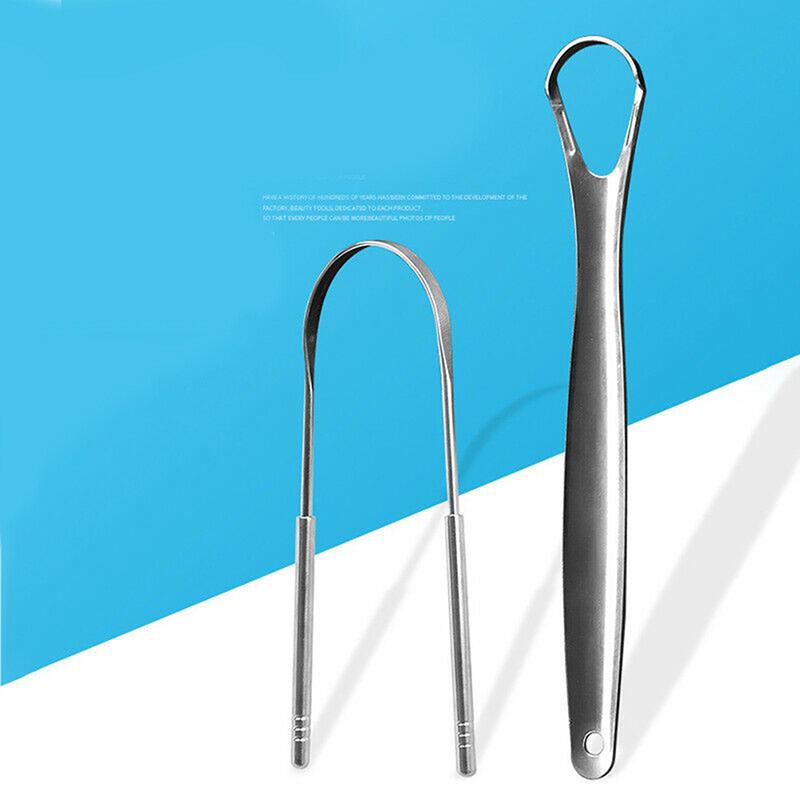 2PCS Tongue Scraper Stainless Steel Tongue Cleaner Oral Care Hygiene Scraper