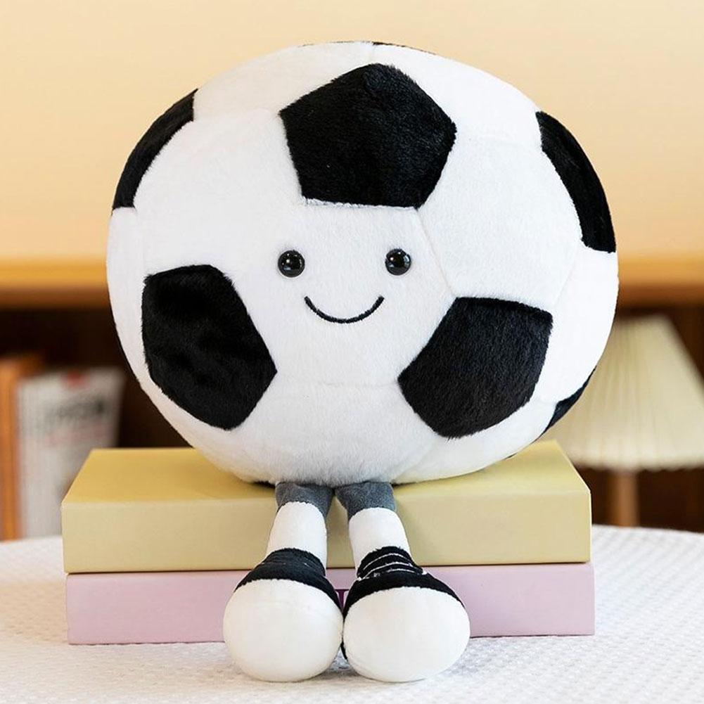 25/33cm Creative Football With Foot Plush Toy Doll Children Decorate Room Cute Basketball Fun Volleyball Soft Pillow