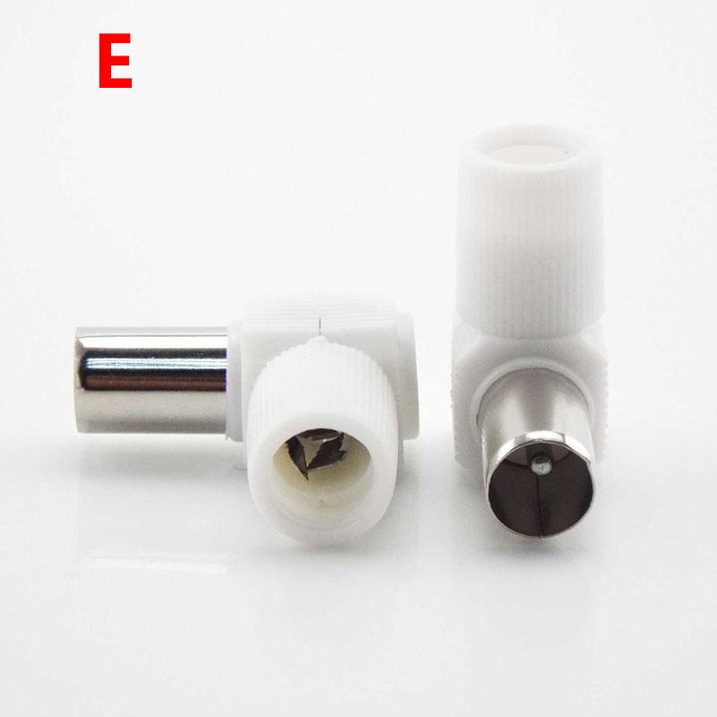 2 шт. RF штекер-мама к телевизору Мужской/гнездовой разъем-адаптер коаксиальный 90 градусов под прямым углом/прямой ТВ/F TV SAT F-TYPE