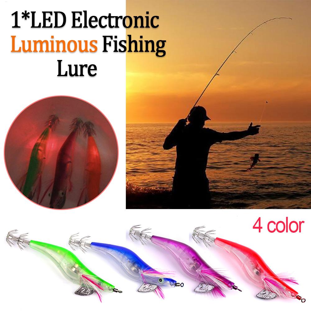 Squid Jigs Saltwater Saltwater Fishing Lures Double Hook Design Floating Bait Glow-in-The-Dark Realistic for Trolling Sea