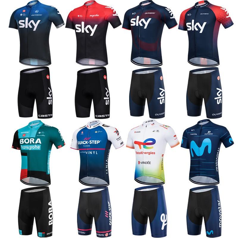 Mens Cycling Jersey Shorts Set With Gel Pad Breathable Quick-Dry Mountain Bike Apparel