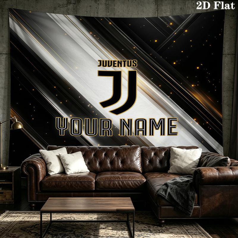 Custom Name Juventus2 Printed Tapestry – Wall Hanging for Bedrooms, Dorms, and Home Decor