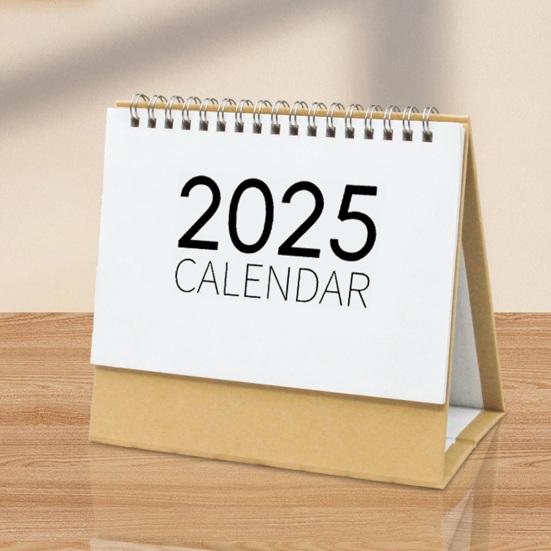 2025 Desk Calendar Small Stand Up Double-Coil Binding Monthly Calendar Daily Planner Event
