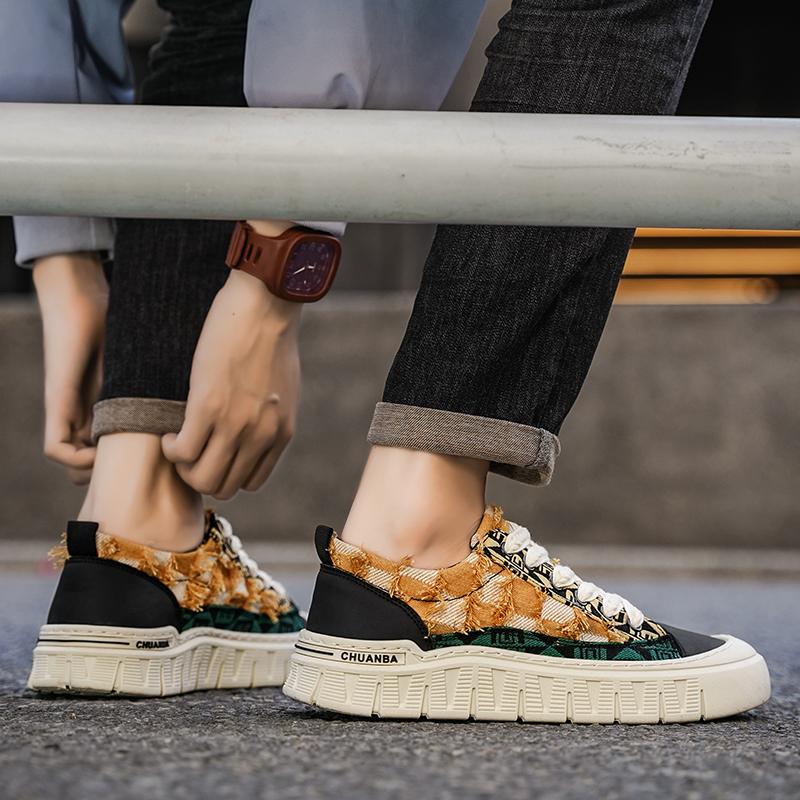 Мужская обувь Niche Denim Board Shoes Модные трендовые кроссовки для активного отдыха Нескользящие кроссовки для бега