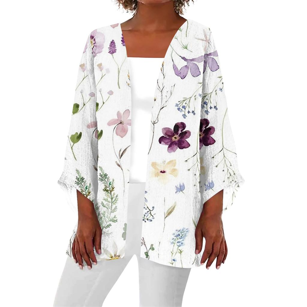 Женская повседневная модная легкая куртка средней длины с принтом в стиле ретро, кардиган