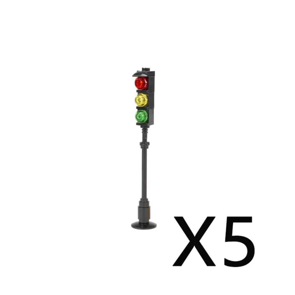 City Street Series Building Blocks Accessories Rail Transit Train Signal Light Railings Brick Toilet Flower Bed Phone Box Toy