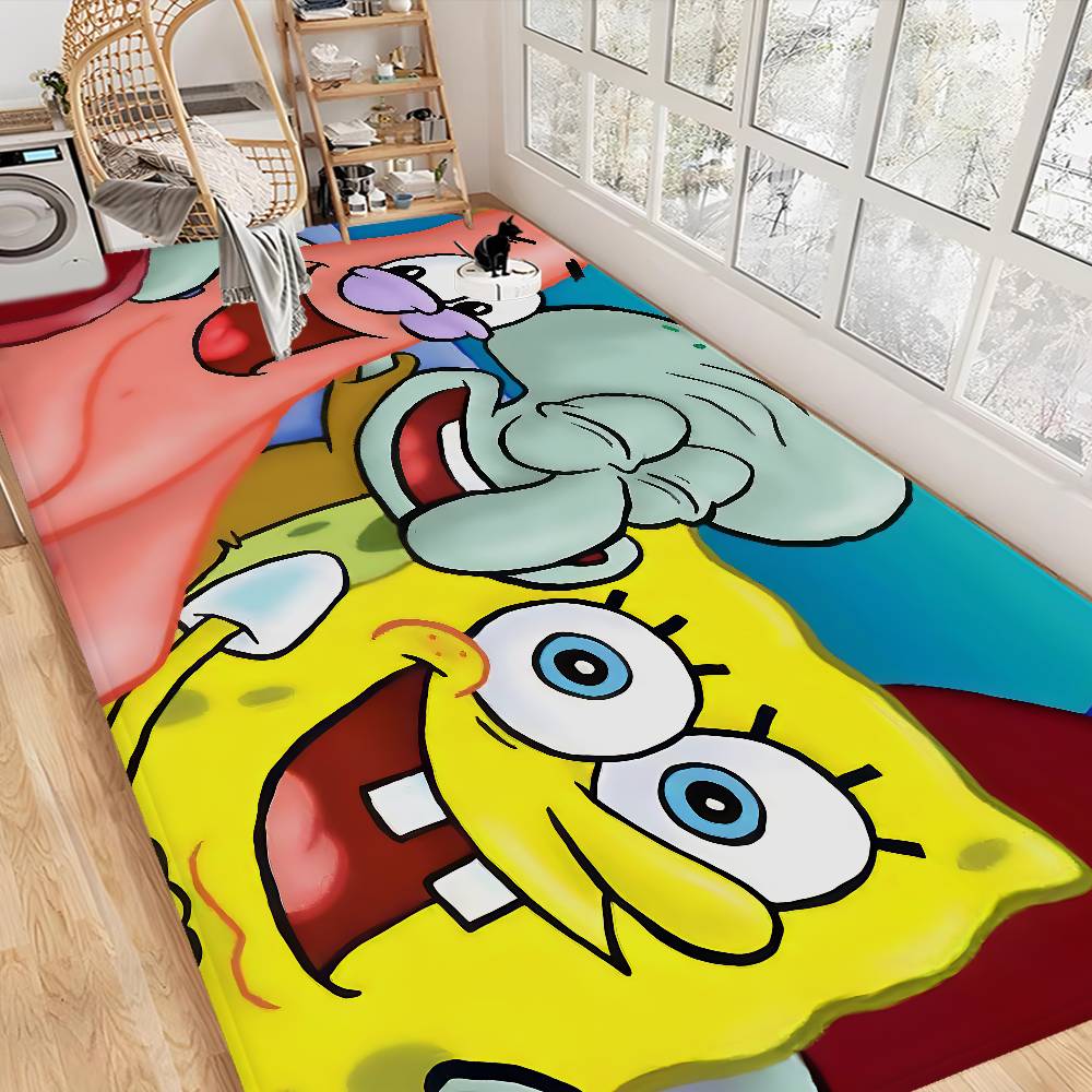 S-spongebob Hallway Carpet Non-Slip Laundry Room Mat Laundry Decor Balcony Child Living Room Bedside Area Rugs