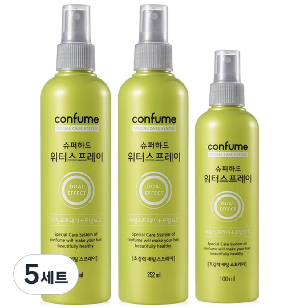 Confume Super Hard Hair Water Spray 252 мл x 2 шт. + 100 мл x 1 шт. набор, 5 наборов