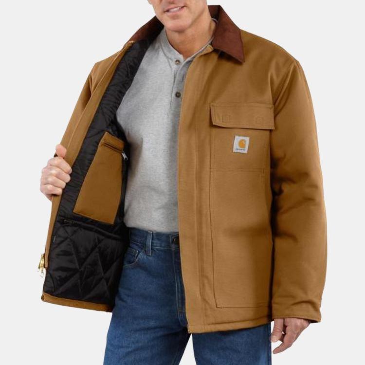 carhartt 106674 Прочная Утиная Изолированная Традиционная Куртка Трехуровневая Морозостойкая Свободная Посадка Мужская 106674-