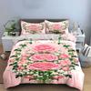 Pink roses and peonies. Bedding sets Duvet cover sets Duvet covers Pillowcases(1 * Duvet Cover 2 * Pillowcases, without duvet insert)