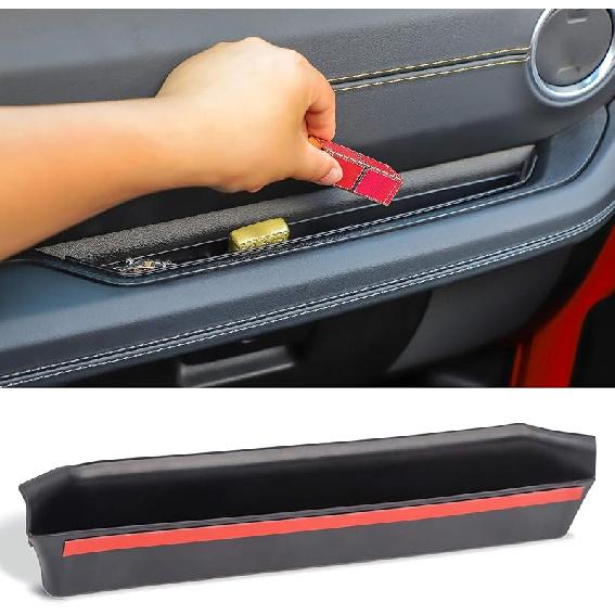 Savadicar Grab Bar Tray With Microfiber Compatible With 2024 2025 Jeep Wrangler (JL) And Gladiator (JT), Passenger Side GrabTray Storage Organizer,