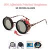 Очки с затемнением ND Мужские поляризационные солнцезащитные очки Женские очки для вождения и рыбалки Стимпанк Уличные очки Ретро Круглые UV400 Солнцезащитные очки