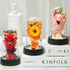 Искусственный цветок ручной работы Роза Подсолнух Настольное украшение со светодиодной подсветкой Романтический домашний декор Подарки на День святого Валентина