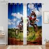 Шторы для 3D-печати с изображением гоночных мотоциклов, полиэфирное волокно, гостиная, кухня, спальня, клубное украшение, 2 шт.