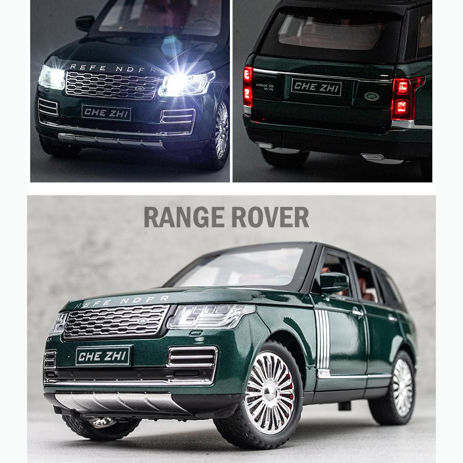 1:24-масштабная модель автомобиля внедорожника Land Rover Range Rover, имитация звука и света, коллекция автомобилей из сплава с отступом, украшения, игрушечный автомобиль, подарки для мальчиков