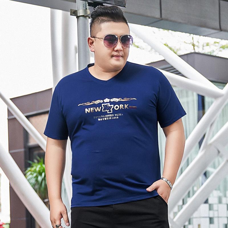 Модная молодежная футболка больших размеров с короткими рукавами Fat Man's Plus Size Очень большая футболка из ледяного шелка Fat Man Cool Feeling