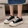 Fashion New Style Women Canvas Flat Shoes Spring and Autumn Fashion Thick Soled Canvas Height Increasing Women Casual Sports Shoes